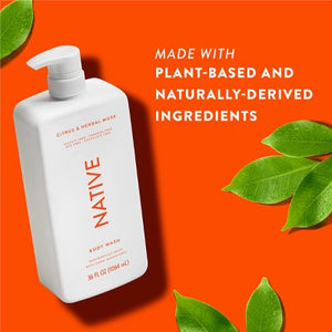 Native Body Wash for Men & Women Citrus & Herbal Musk 36 fl oz