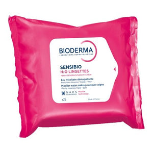 Bioderma Sensibio H2O Facial Cleansing Wipes 25ct 2-Pack