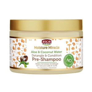 African Pride Moisture Miracle Aloe and Coconut Water Detangle and Condition Pre-Shampoo 12 fl oz