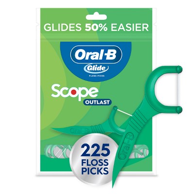 Oral-B-Glide-with-Scope-Outlast-Dental-Floss-Picks-Mint-225ct-Dental-Floss