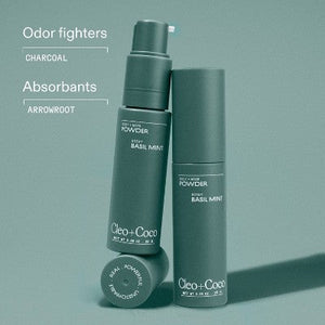 cleo+coco Body and Hair Antiperspirants and Deodorant Powder Basil Mint 0.88oz