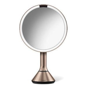Simplehuman 8" LED Light Sensor Makeup Mirror 5x Magnification Rose Gold Steel