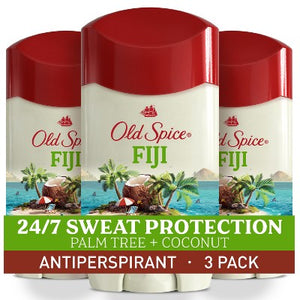 Old Spice Men's Antiperspirant & Deodorant Fiji with Palm Tree 2.6oz/3pk - New
