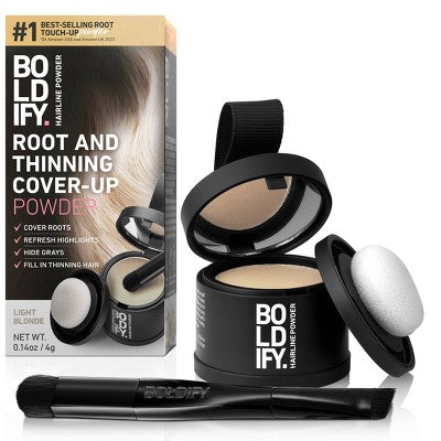 BOLDIFY Root Touch Up Powder with Brush, Light Blonde