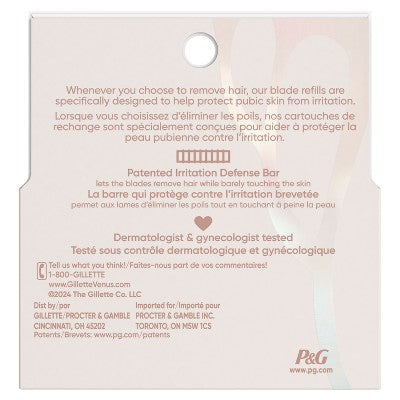 Venus for Pubic Hair & Skin Women's Razor Blade Refills 4ct - Imperfect Box