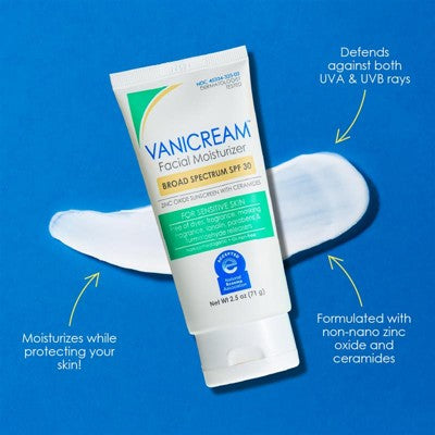 Vanicream Facial Moisturizer SPF 30 Zinc Oxide Mineral Sunscreen for Sensitive Skin 2.5oz - Missing Box