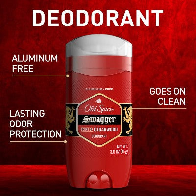 Old Spice Red Collection Solid Deodorant for Men Swagger Scent 2 Pack