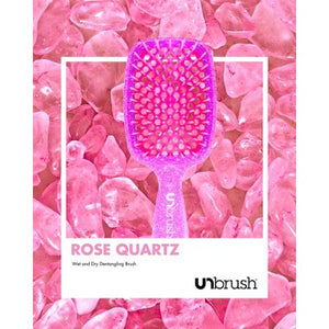 UNbrush Detangler Hair Brush Glitter Rose Quartz - Imperfect Boxt