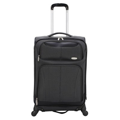 Skyline 24" Medium Checked Softside Luggage Spinner Suitcase Zip Closure