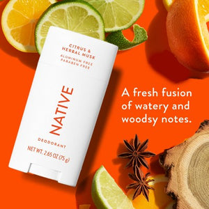 Native Solid Deodorant for Men & Women Citrus & Herbal Musk 2.65oz