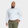 Men's Big & Tall Performance Dress Standard Fit Long Sleeve Button-Down Shirt - Goodfellow & Co Navy