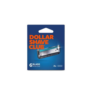Dollar Shave Club 6-Blade Razor Refill Compatible with 4 and 6 Blade Handles 4ct Trial Size