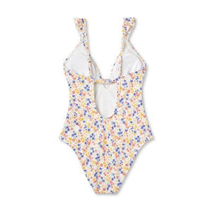 Shade & Shore Women's Ruffle One Piece Swimsuit Plunge Swimwear