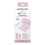 Dashing Diva Glaze Semi-Cured Gel Nail Polish Strips Starter Kit Powder Pink 32ct