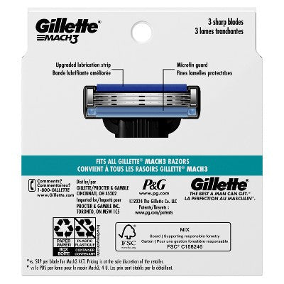 Gillette Mach3 Men's Razor Blade Refills 10ct