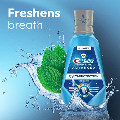 Crest Pro-Health Advanced Multi-Protection Alcohol-Free Mouthwash 1L 2-Pack