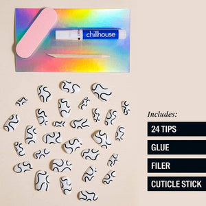 Chill Tips Press-On Fake Nails Wavy Baby 24ct