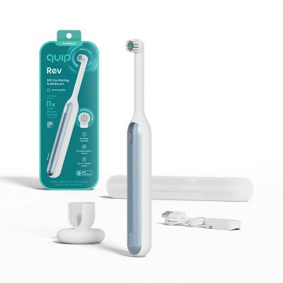 quip Rev Oscillating Rechargeable Electric Toothbrush White/Blue