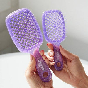UNbrush Mini Glitter Detangling Hair Brush Amethyst Lavender