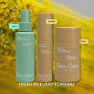 cleo+coco Body and Hair Antiperspirants and Deodorant Powder Coconut Vanilla 0.88oz - New