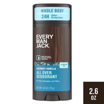 Every Man Jack All Over Solid Deodorant Coconut + Vanilla 2.6oz