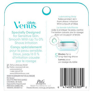 Venus Deluxe Smooth Sensitive Women Razor Blade Refills 4ct