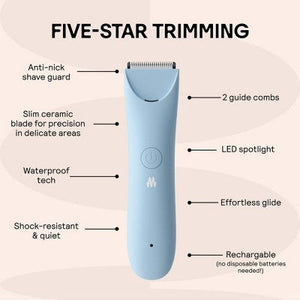 Meridian Slimmer Precision Pubic and Body Hair Trimmer - Sky Blue