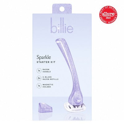 Billie Women's Sparkle Razor Kit with 1 Handle, Magnetic Holder & 2 Blade Refills
