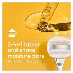 Venus Moistureglide Women's Razor Handle 2 Blade Refills + Shower Holder