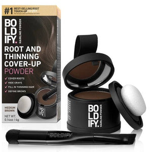 Boldify Root Touch Up Powder with Brush Covers Grays Medium Brown