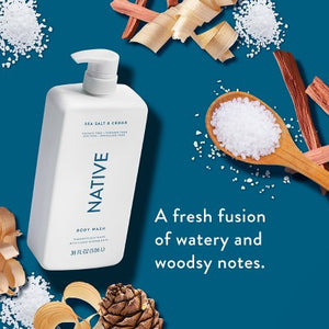 Native Body Wash Sea Salt & Cedar with Pump 36 fl oz