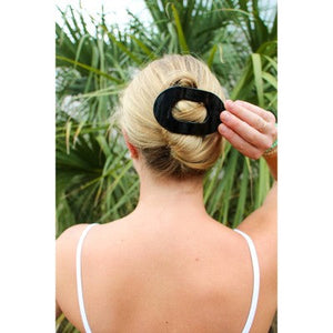 Teleties Medium Flat Round Hair Clip Jet Black