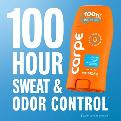 Carpe Men's 100HR Sweat & Odor Control Antiperspirant Deodorant Fresh Wave 1.76oz - Imperfect Container