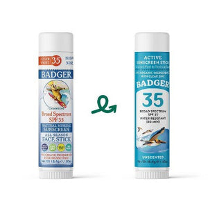 Badger Sport Mineral Sunscreen Face Stick SPF 35 0.65oz - Imperfect Container