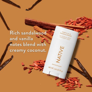 Native Solid Deodorant for Men & Women Vanilla & Sandalwood Aluminum-Free 2.65oz