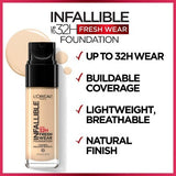 L'Oreal Paris Infallible 32HR Fresh Wear Foundation SPF 25 440 Natural Rose 1 fl oz - Missing Lid