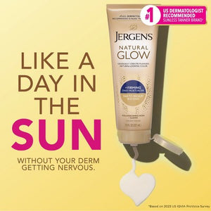 Jergens Natural Glow Skin Firming Moisturizer + Sunless Self Tanning Lotion Fair to Medium 7.5 fl oz - New