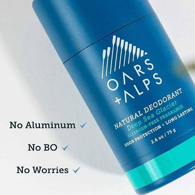 OARS + ALPS Men's Sensitive Roll-On Natural Deodorant Deep Sea Glacier 2.6oz