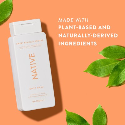 Native Body Wash Sweet Peach & Nectar Sulfate Free 18 fl oz