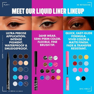 NYX Professional Makeup Epic Wear Glitz Waterproof Metallic Liquid Eyeliner Shimmer Stitch 0.03fl oz - Imperfect Box