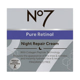 No7 Pure Retinol Night Repair Cream 1.69 fl oz - Imperfect Box