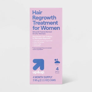 Hair Regrowth Treatment with Minoxidil 5% Topical Aerosol for Women 2pk/2.11oz up&up - New