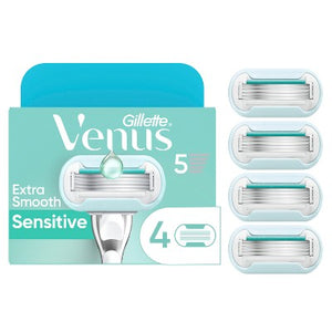 Venus Deluxe Smooth Sensitive Women Razor Blade Refills 4ct
