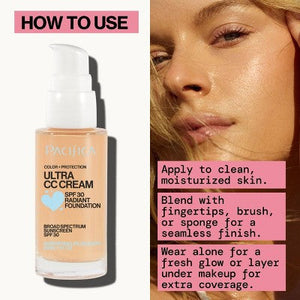 Pacifica Ultra CC Cream Radiant Foundation Natural/Medium 1 fl oz - Imperfect Box