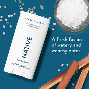 Native Solid Deodorant for Men & Women Sea Salt & Cedar 2.65oz