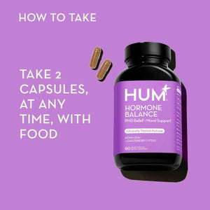 HUM Nutrition Hormone Balance Vegan Capsules 60ct for PMS Relief and Mood Support