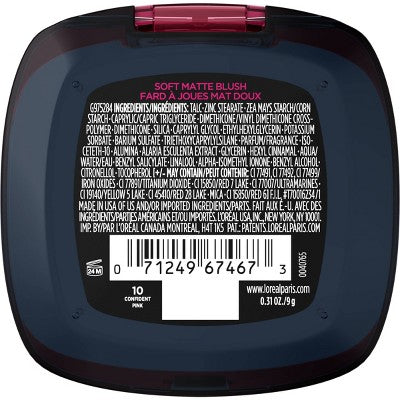L'Oreal Paris Infallible 24H Fresh Wear Blush Powder 10 Confident Pink