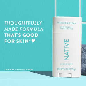 Native Solid Deodorant for Women & Men Jasmine & Cedar Aluminum-Free 2.65oz