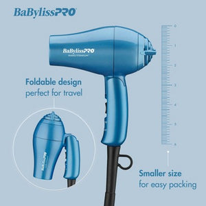 BaBylissPRO Nano Titanium Travel Hair Dryer Blue 1000W