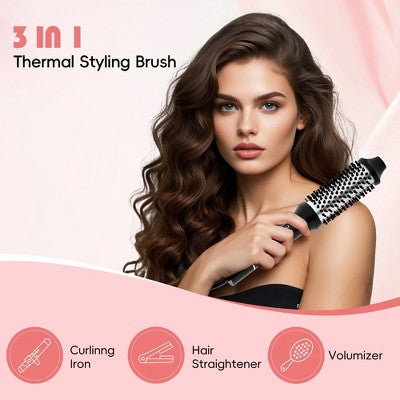 NICEBAY Heated Thermal Brush Electric Curling Brush & Round Brush Styler